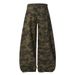 American Style Camouflage Scimitar Jeans Men's Vibe Trendy Metal Rivet Design Loose Wide-Leg Oversized Long Pants_mkmklike.com