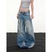 Retro Washed Distressed Jeans Loose Straight Leg Slimming Wide Leg Floor Length Trousers for Men And Women Autumn Style_mkmklike.com