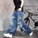 Men's Clothing Vibe Niche Trend Brand Handsome Big Hole Beggar Jeans Men Cityboy Wasteland Dirty Wash Wide Leg Long Pants_mkmklike.com