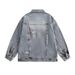 American Retro Paint Point Ripped Denim Jacket Men's Spring And Autumn Trendy Brand Loose Old Couple Jacket Top Women_mkmklike.com
