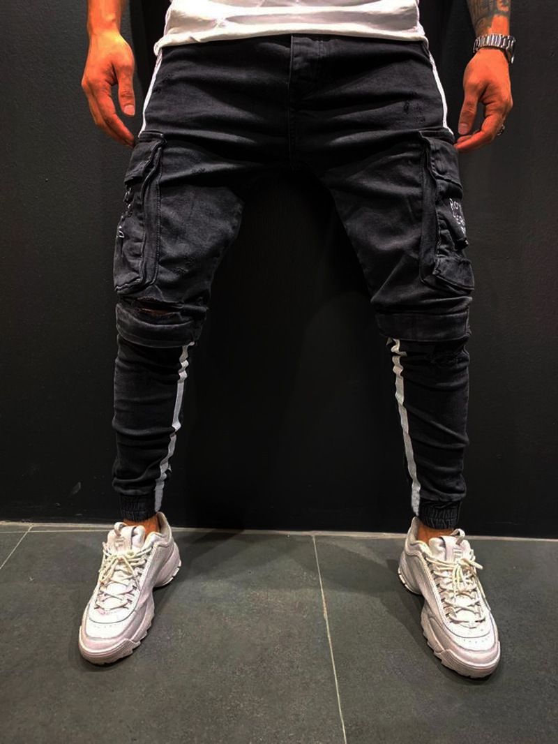 Men's Clothing Stretch Jeans Slim Leg Trousers_mkmklike.com