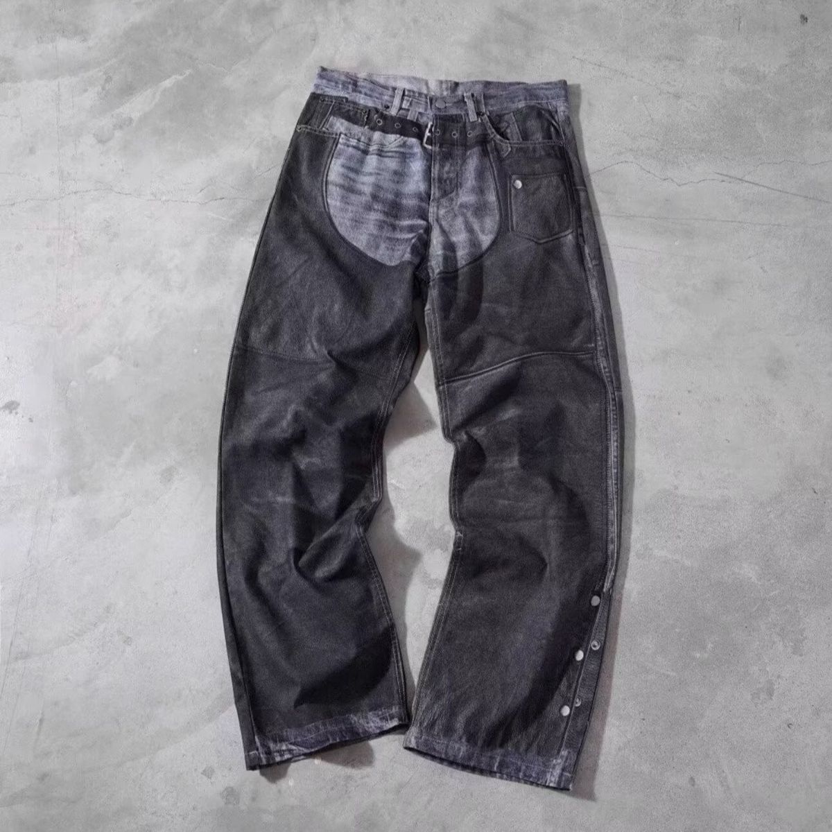 Men’s Relaxed Fit Straight-Leg Jeans – Minimalist Inspired Casual Denim Pants, Soft Washed Black_mkmklike.com