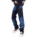 Men's Stylish Loose Straight Leg Jeans Graffiti Print Streetwear Pants Starry Design Casual Wear_mkmklike.com