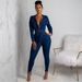 High-Waisted Denim Jumpsuit – Slim Fit Sexy Romper For Women (M-Xxl) All-Season Wear Versatile Style_mkmklike.com