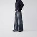 Men's Heavyweight Distressed Jeans – Relaxed Fit Vintage Denim Pants With Cat Whisker Wash (Blue Black)_mkmklike.com