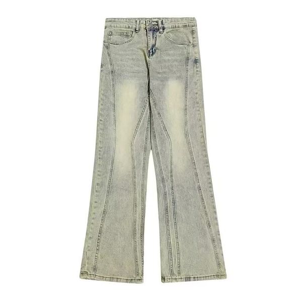 Men's Retro Trendy Wide Leg Trousers Distressed Washed American Jeans Loose Fit Street Style Spring Autumn Black Blue Cotton_mkmklike.com