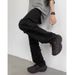 Cleanfit Men's Slim Fit Ripped Jeans Slightly Flared Black Pants Trendy Brand American High Street Style Vibe_mkmklike.com