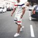 Men's Clothing home leisure men's thin short-sleeved sports striped round neck fitness suit men's T-shirt trendy two-piece suit_mkmklike.com
