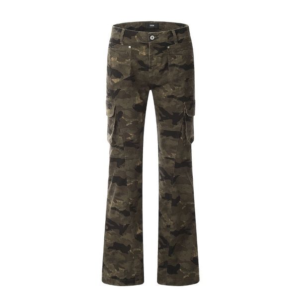 American Retro Camouflage Multi-pocket Jeans Men's Spring And Autumn New Hip-hop Straight And Thin Tooling Pants_mkmklike.com