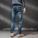 Men's Light Luxury Retro Stretch Slim Fit Straight Leg Casual Jeans High End Spring Summer New Style_mkmklike.com
