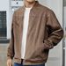 American Style Cross-Border Men's Suede Jacket Spring And Autumn Fashion Casual Zipper Long Sleeve Cardigan Coat_mkmklike.com