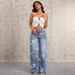 Spring Summer New Women's Button up Front Pocket Printed Casual Jeans Denim Export Style 2026_mkmklike.com