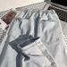 Light-colored Straight-leg Jeans For Petite Women, Spring And Autumn Thin Style, Elastic Waist, Wide-leg, Lace-up, Loose_mkmklike.com