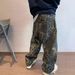 Men's American Streetwear Jeans - Loose Fit Straight-Leg Cotton Pants With Leopard Print For Urban Fashion_mkmklike.com