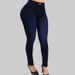 Women's High-Waisted Slim Fit Skinny Jeans Solid Color Elastic Casual Denim Jeans For Spring/Autumn Summer_mkmklike.com