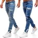 Men's Clothing Denim Fabric Casual Matte Zipper Design Sports Fashion Casual Jeans Men_mkmklike.com