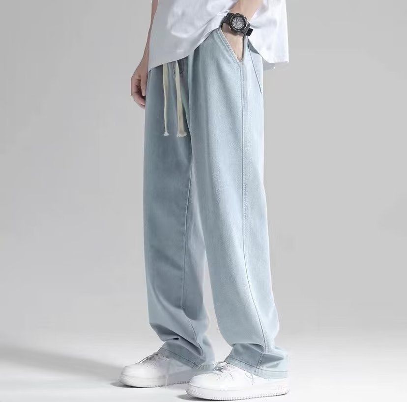 Men's Clothing Summer Thin Fashion Brand Loose Wide Leg Drape Mopping Trousers Casual Pants_mkmklike.com