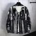 Men's Clothing Retro Denim Jacket For Men – Oversized Workwear Coat With Relaxed Fit, Notched Collar & Contrast Stitching (5XL-11XL, Black)_mkmklike.com