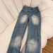 Men's Streetwear Denim Pants - Vintage Washed Hip-Hop Jeans With Graphic Print (Black/Gray/Blue, Sizes S-3xl)_mkmklike.com