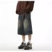 Men's Clothing American Street Fashion Brand Loose Distressed Washed Denim Shorts Men's Mid Length Pants Simple Basic Summer Shorts Men_mkmklike.com