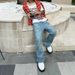Men's Clothing High Street Old Washed Wide Leg Ripped Bamboo Joints Hand Rubbed Blood Stain Jeans_mkmklike.com