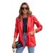 Women's Clothing Street Style Pure Color Casual Fashion Three color Leather Jacket _mkmklike.com