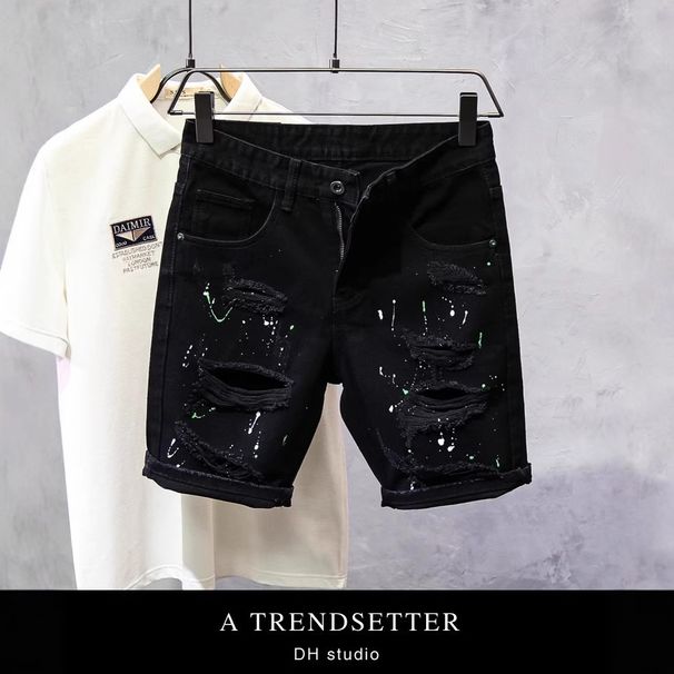 Slim Fit Denim Shorts For Men – Korean Style Summer Casual Stretch Washed Retro Vintage 5-Inch Shorts_mkmklike.com