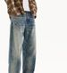 Autumn And Winter New American Retro Flower-tied Cat Whisker Jeans Men's Loose Wide-leg Trousers_mkmklike.com