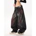 Men's Clothing Men's Vintage High-Waisted Wide-Leg Jeans – Distressed Wash, Multi-Tone Fading, Retro Streetwear (S-3XL, Black & Faded Blue)_mkmklike.com