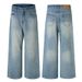 Men's New Lyocell Heavyweight Washed Straight Leg Jeans Cleanfit Simple Wide Leg Pants_mkmklike.com