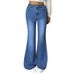 Women's Clothing High Waisted Slightly Flared High-Waisted Mid Blue Flare Jeans For Women – Slimming Vintage Bootcut Denim Pants With Stretch Fit_mkmklike.com