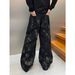 Streetwear Graffiti Jeans - Oversized Distressed Denim Pants With Paint Splatter & Washed Effect For Urban Fashion_mkmklike.com