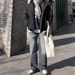 Distressed Washed Straight-Leg Jeans For Men - Vintage Denim Pants With Cleanfit Style, Oversized & Long-Length For Casual & Streetwear_mkmklike.com
