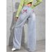 Women's Embroidered High-Waisted Jeans - Slimming Straight Leg Wide Trousers With Floor-Length Niche Design_mkmklike.com