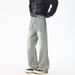 Men's Fleece Lined Flared Jeans - Retro High Waist Washed Denim Pants For Autumn & Winter, Comfortable & Stylish_mkmklike.com