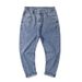 Factory Direct Sales Trendy Brand Solid Color Nine Points Wide-leg Dad Pants Men's Plus Fat Plus Size Loose Harlan Jeans 9 Points_mkmklike.com
