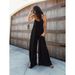 Women's Clothing Sexy V-neck halter loose jumpsuit home casual holiday style jumpsuit woman_mkmklike.com