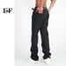 EF Denim | 2023 New Product, Black Straight Tube Personalized Trouser Leg Zipper Jeans Simple Versatile Casual Pants Men_mkmklike.com