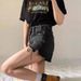 High-Waisted Women's Slimming Ripped Denim Shorts A-Line Hot Pants For Summer Trendy Style Regular Fit Solid Polyester_mkmklike.com