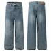 Men's Clothing Street Fashion Trendy Neutral High End Blue Deconstructed Waist Design Loose Jeans_mkmklike.com