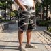 Men's Clothing Summer New Men's Exclusive Denim Shorts Black And Gray Gradient Acid Wash Trendy Five Point Tie Bleached Pants_mkmklike.com