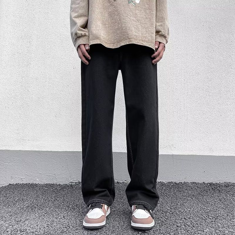 Men's Premium Loose Straight Leg Jeans Summer Trousers_mkmklike.com