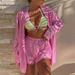 Women's Clothing sexy two-piece suit for women beach sunscreen shirt shorts suit_mkmklike.com