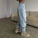 Women's Clothing Women's High Waist Straight Leg Jeans - Distressed Ripped Denim Pants With Comfortable Stretch, Loose Fit & Casual Street Style_mkmklike.com