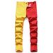 Men's Jeans Micro-elastic Slim Fit Small Feet Splicing Two-color Men's Clothing Fashion Trend Multi-color_mkmklike.com