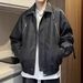 JUJUPS American Retro Leather Jacket Trendy Loose Casual Spring And Autumn Coat Men, Stylish Top For Men_mkmklike.com