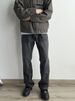 Men's Clothing Lightning Pattern Washed Black And Gray Flared Jeans_mkmklike.com