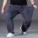 Men's Relaxed Fit Stretch Denim Pants Extended Sizes Comfortable Straight Leg Design_mkmklike.com