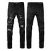 Cross-Border European And American High Street INS Same Style Washed Vintage Cat Whiskers Patched Ripped Stretch Slim_mkmklike.com