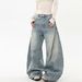 Men's Retro Silhouette Curved Blade Jeans Loose Fit Niche Design Three Dimensional Cut Summer Denim American Style_mkmklike.com